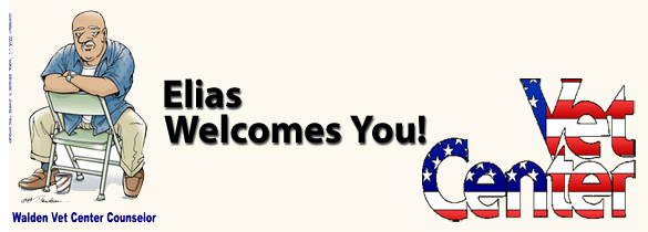 Elias Welcomes You with Vet Center Logo